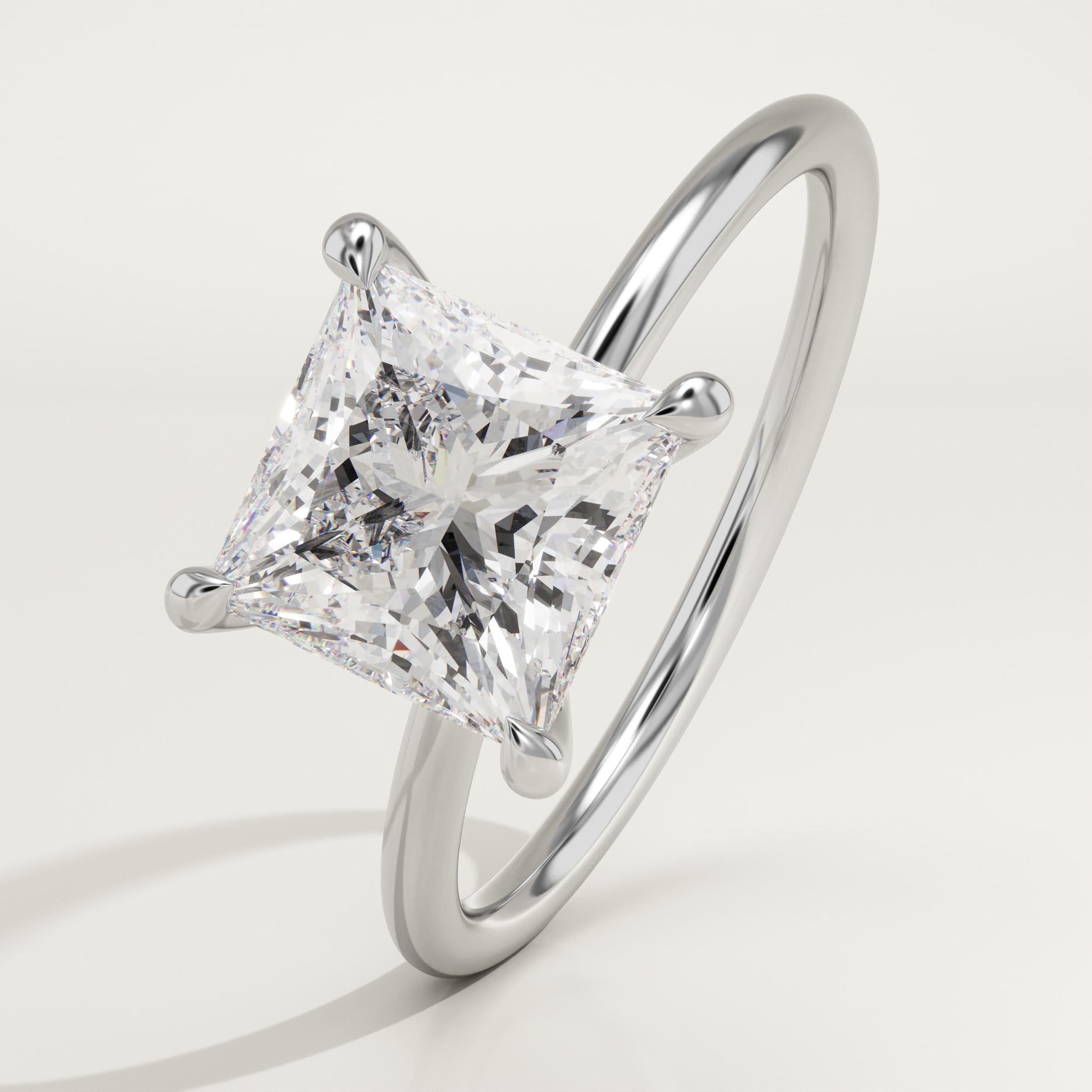 2.0 CT Princess Cut Solitaire Lab-Grown Diamond Engagement Ring