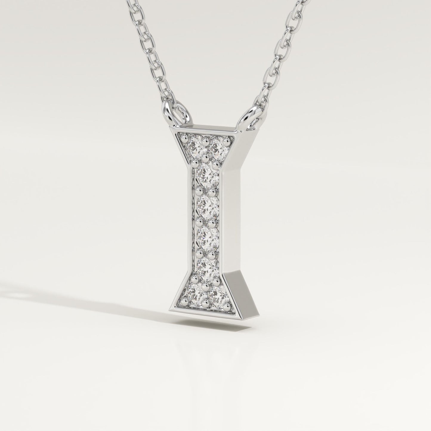 0.083 TCW Round Lab-Grown Diamond I Initial Necklace