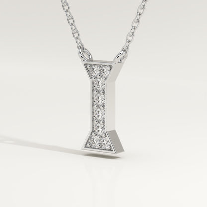 0.083 TCW Round Lab-Grown Diamond I Initial Necklace