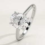 2.0 CT Oval Cut Solitaire Lab-Grown Diamond Engagement Ring