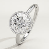 1.5 CT Round Cut Bezel Lab-Grown Diamond Engagement Ring