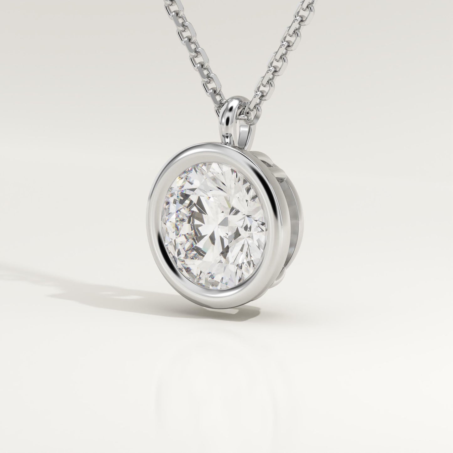2 CT Round Lab-Grown Diamond Solitaire & Bezel Necklace