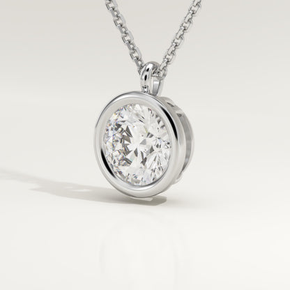 2 CT Round Lab-Grown Diamond Solitaire & Bezel Necklace