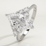 2.0 CT Marquise Cut Cluster Lab-Grown Diamond Engagement Ring