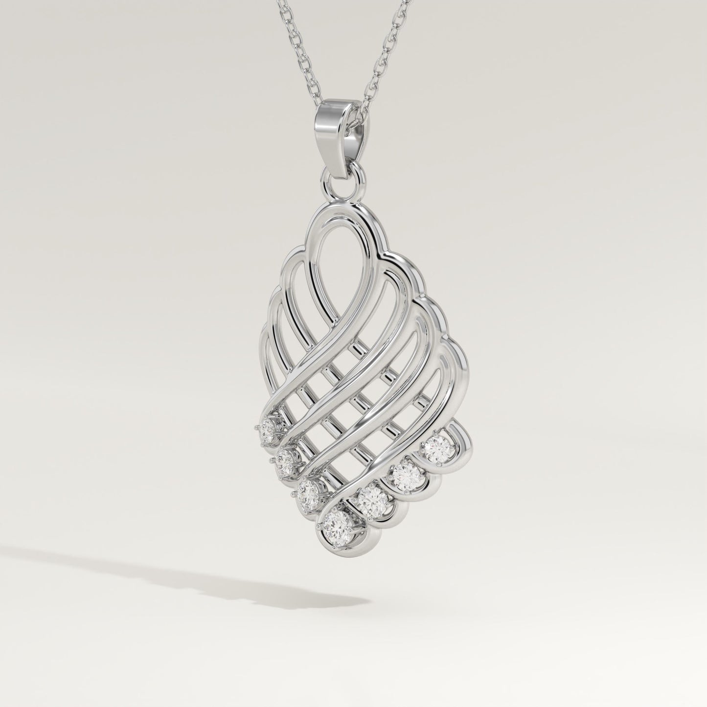 0.158 TCW Round Lab-Grown Diamond Charm Necklace