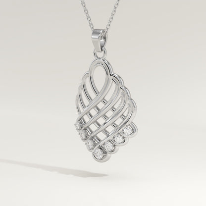 0.158 TCW Round Lab-Grown Diamond Charm Necklace