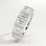 2.5 TCW Emerald Cut Lab-Grown Diamond Half Eternity Wedding Band