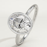 1.25 CT Oval Cut Bezel Lab-Grown Diamond Engagement Ring