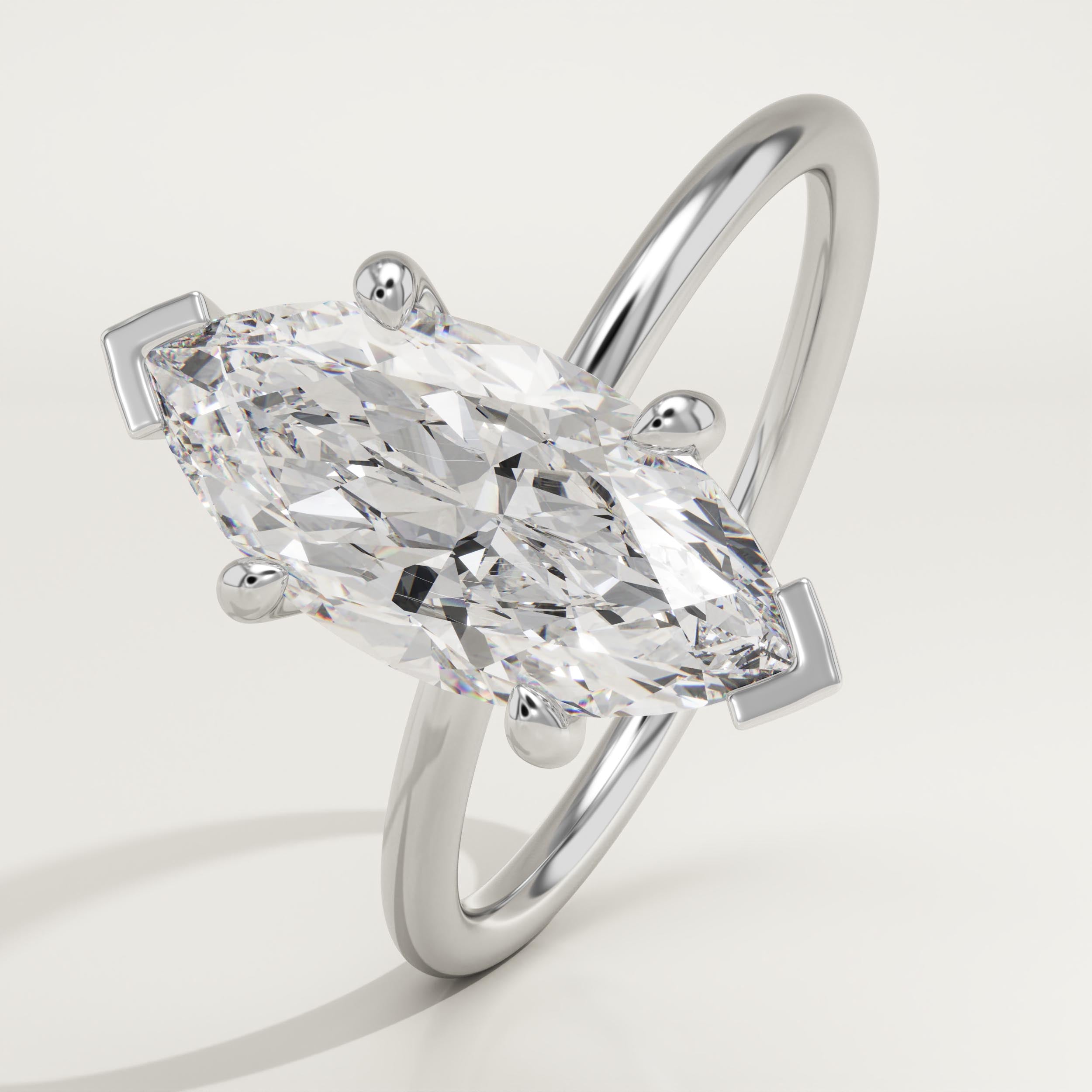 1.5 CT Marquise Cut Solitaire Lab-Grown Diamond Engagement Ring