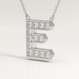 0.385 TCW Round Lab-Grown Diamond E Initial Necklace