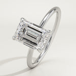 2.0 CT Emerald Cut Hidden Halo Lab-Grown Diamond Engagement Ring