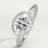 1.25 CT East West Oval Cut Bezel Lab-Grown Diamond Engagement Ring