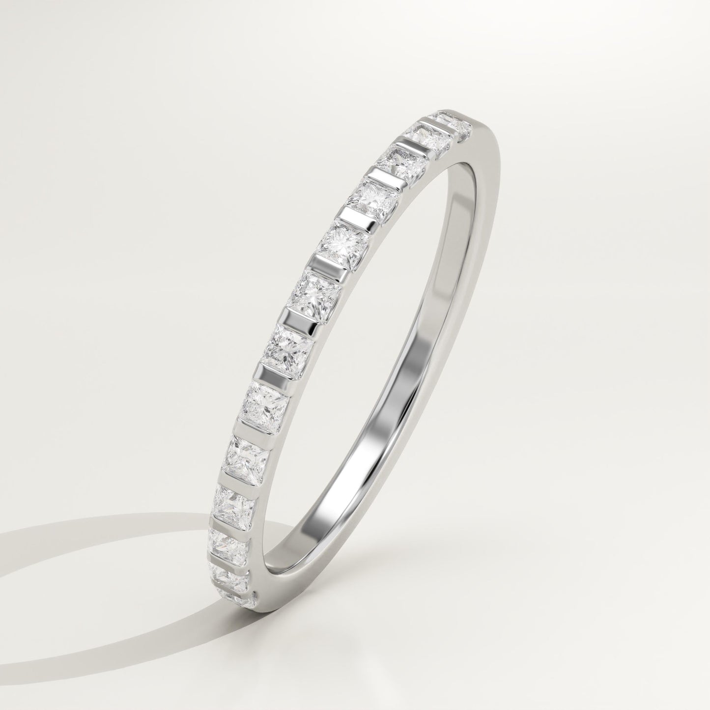 0.27 TCW Princess Lab-Grown Diamond Half Eternity Wedding Band