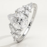2.0 CT Pear Cut Cluster Lab-Grown Diamond Engagement Ring
