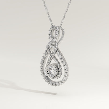 0.11 TCW Round Lab-Grown Diamond Multi Stone Necklace