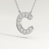 0.24 TCW Round Lab-Grown Diamond C Initial Necklace