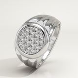 0.417 CT Round Shaped Multi Stone Lab-Grown Diamond Engagement Ring For Men