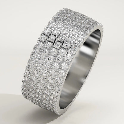 2.14 TCW Round Lab-Grown Diamond Multi Stone Wedding Band For Men