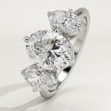 2.0 CT Oval Cut Three Stone Lab-Grown Diamond Engagement Ring