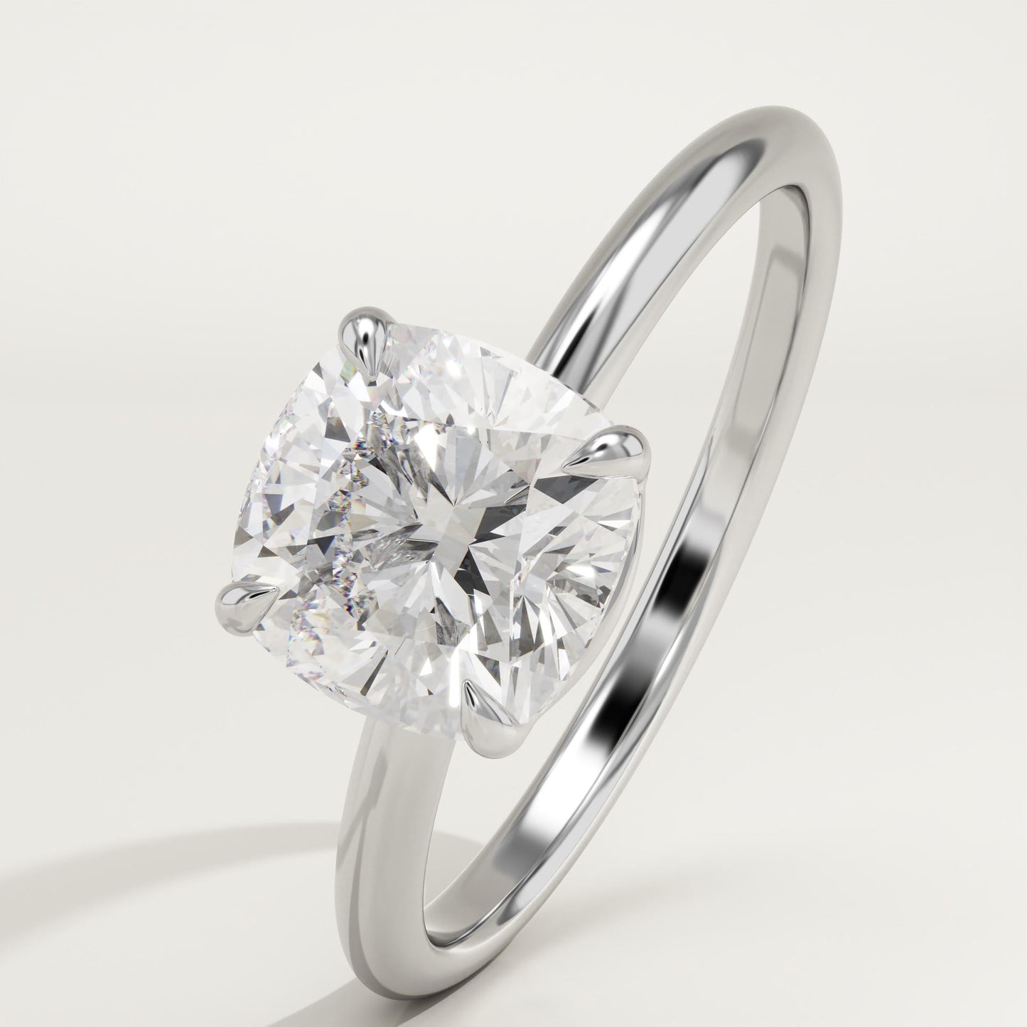 Cushion Cut Solitaire Lab-Grown Diamond Engagement Ring
