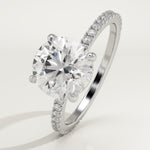2.0 CT Round Cut Pave Lab-Grown Diamond Engagement Ring