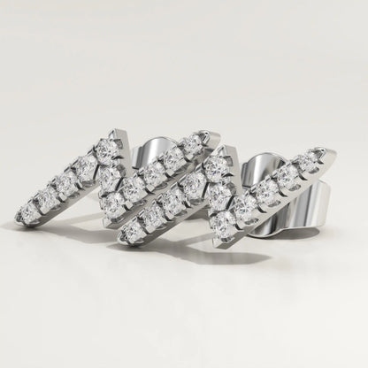 0.56 TCW Round Lab-Grown Diamond Lightning Stud Earrings