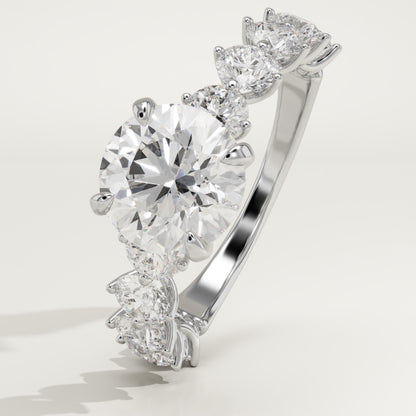Round Cut Pave Lab-Grown Diamond Engagement Ring
