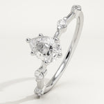 2.0 CT Pear Cut Dainty Pave Lab-Grown Diamond Engagement Ring