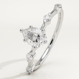 2.0 CT Pear Cut Dainty Pave Lab-Grown Diamond Engagement Ring