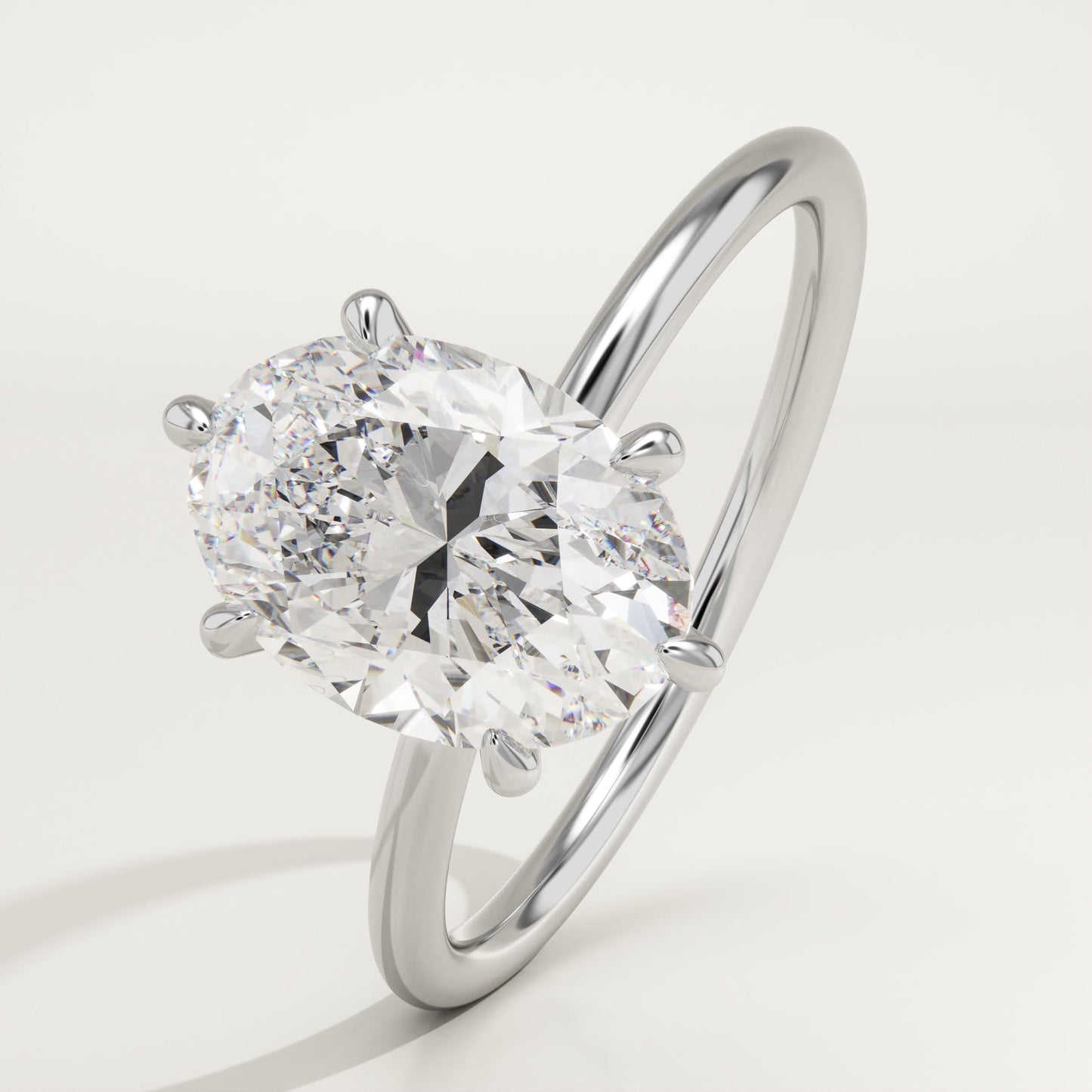 Oval Cut Solitaire Lab-Grown Diamond Engagement Ring