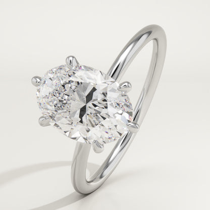 Oval Cut Solitaire Lab-Grown Diamond Engagement Ring