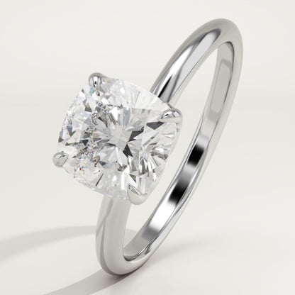 Cushion Cut Solitaire Lab-Grown Diamond Engagement Ring