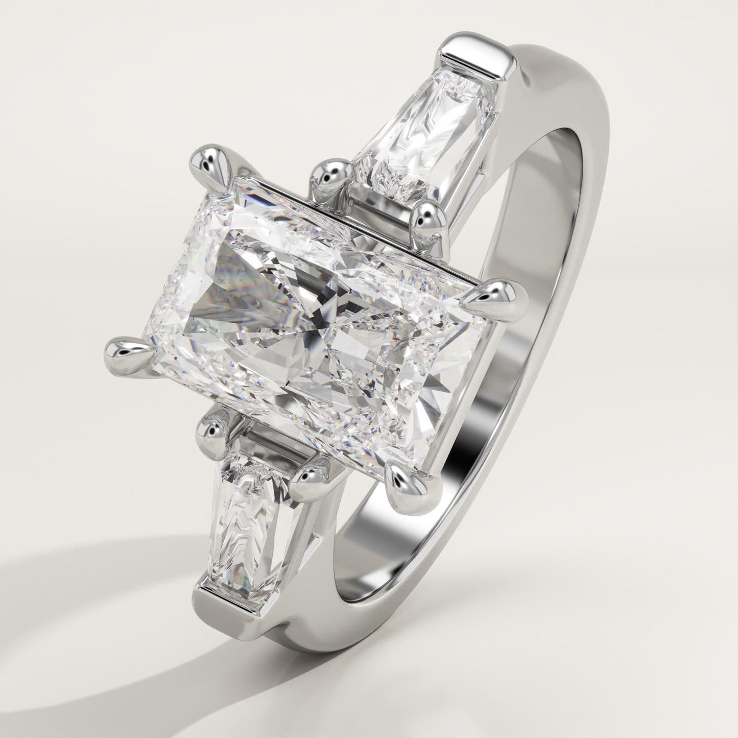 Radiant Cut Three Stone Lab-Grown Diamond Engagement Ring