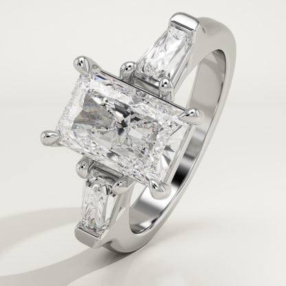 Radiant Cut Three Stone Lab-Grown Diamond Engagement Ring