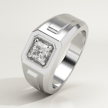 0.5 CT Princess Lab-Grown Diamond Solitaire Wedding Band For Men