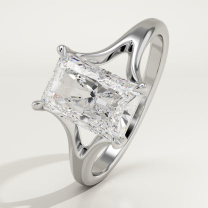 Radiant Cut Solitaire Split Shank Lab-Grown Diamond Engagement Ring