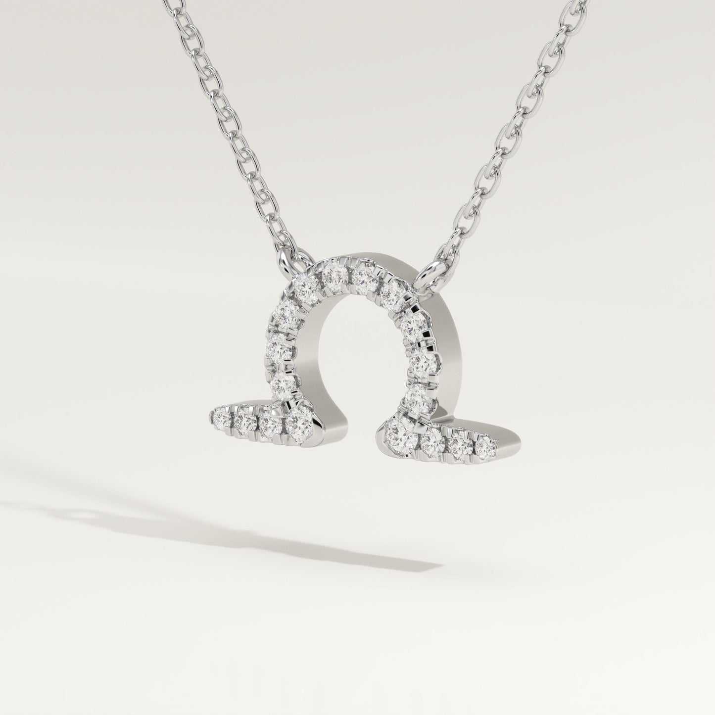0.101 CT Round Lab-Grown Diamond Libra Zodiac Necklace