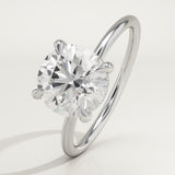 2.0 CT Round Cut Hidden Halo Lab-Grown Diamond Engagement Ring