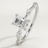 2.0 CT Radiant Cut Dainty Pave Lab-Grown Diamond Engagement Ring