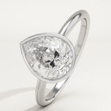 1.25 CT Pear Cut Bezel Lab-Grown Diamond Engagement Ring
