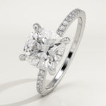 2.0 CT Cushion Cut Pave Lab-Grown Diamond Engagement Ring