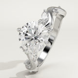 1.5 CT Round Cut Twig Pave Lab-Grown Diamond Engagement Ring