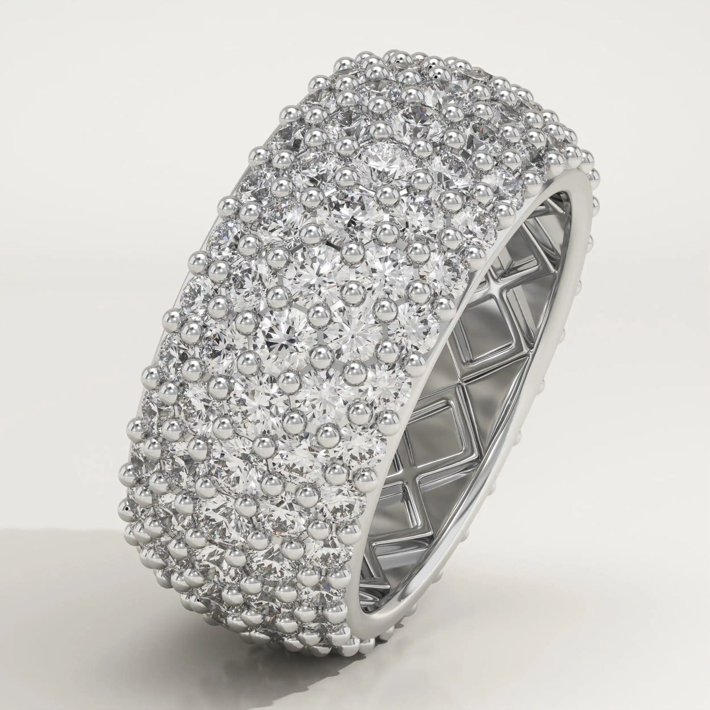 5.5 TCW Round Lab-Grown Diamond Multi Stone Wedding Band For Men