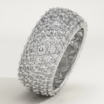 5.5 TCW Round Lab-Grown Diamond Multi Stone Wedding Band For Men