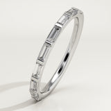 0.54 TCW Baguette Cut Lab-Grown Diamond Half Eternity Wedding Band
