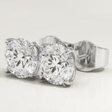 1 TCW Round Lab-Grown Diamond Stud Earrings