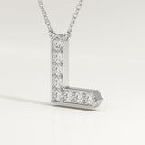 0.24 TCW Round Lab-Grown Diamond L Initial Necklace