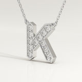 0.27 TCW Round Lab-Grown Diamond K Initial Necklace