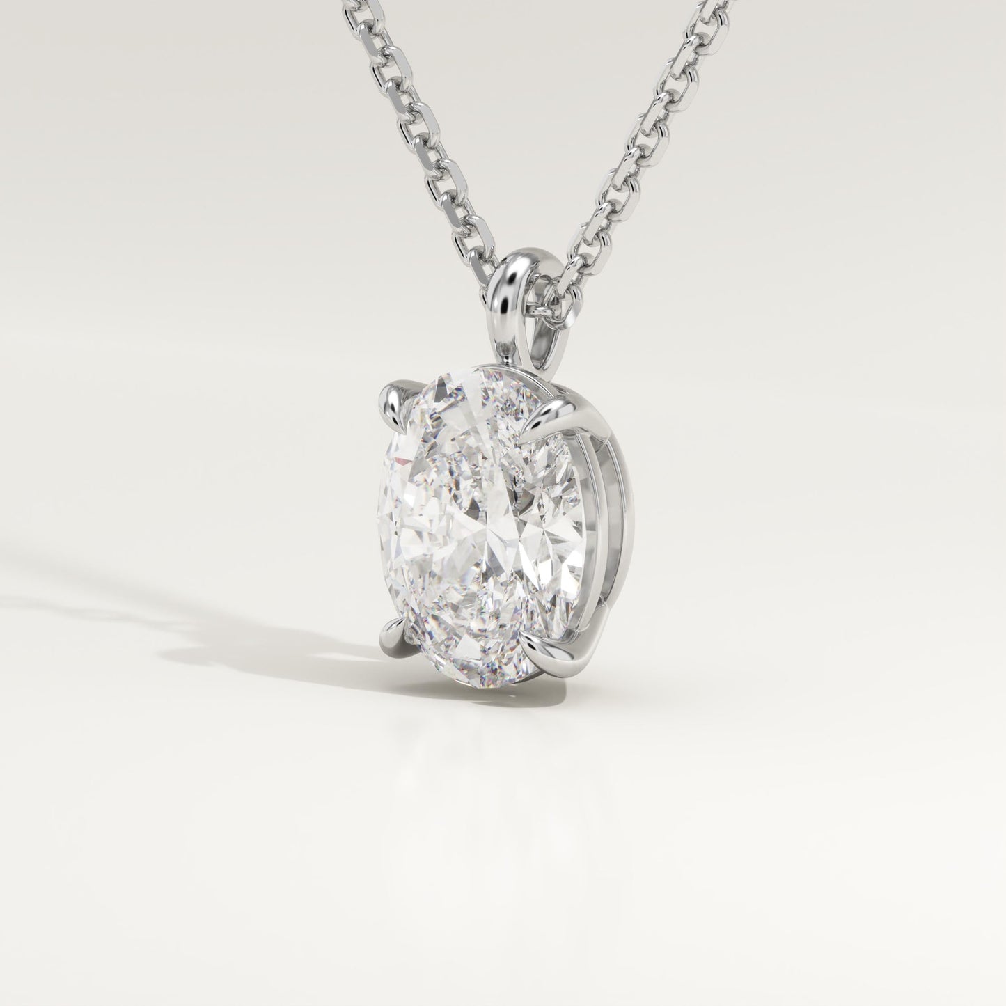 2 CT Oval Lab-Grown Diamond Solitaire Necklace