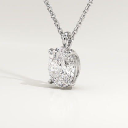 2 CT Oval Lab-Grown Diamond Solitaire Necklace